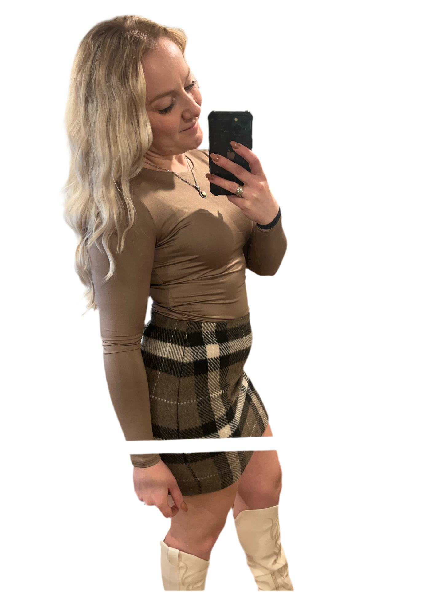 Women's Plaid High Waist Mini Skirt for Casual Wear - Womenswear, Bottom