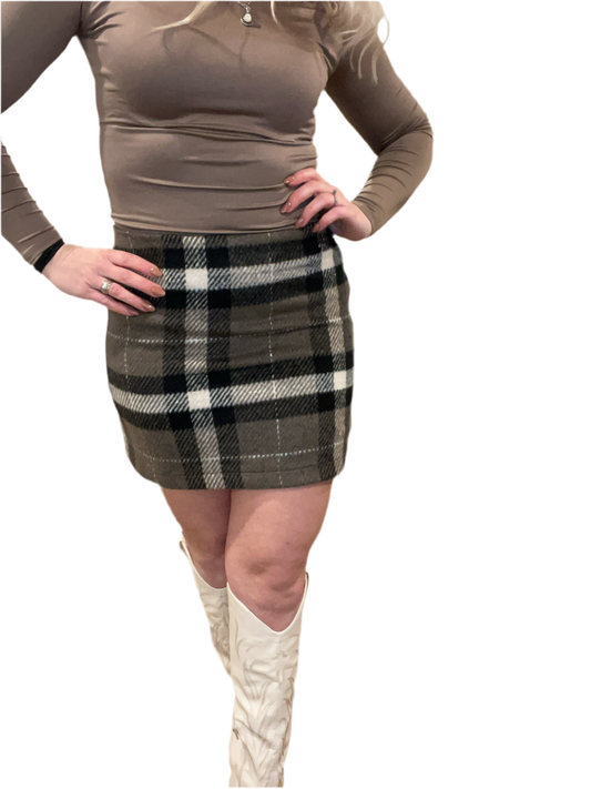 Women's Plaid High Waist Mini Skirt for Casual Wear - Womenswear, Bottom